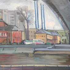 Вольвак Инна. Пречистенская наб, х-м, 40х50 см.jpg