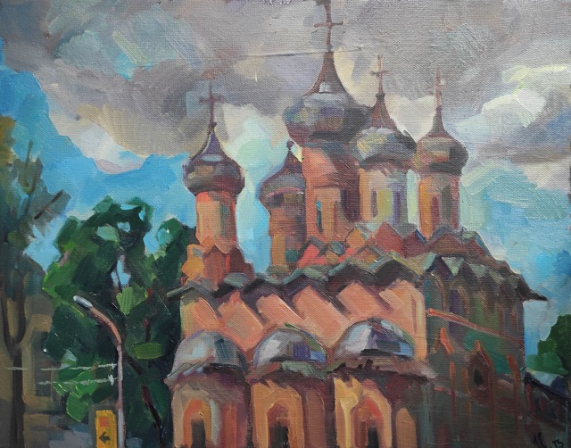 Троицкая церковь Духова монастыря, 40х50, х.м, 2023.jpg